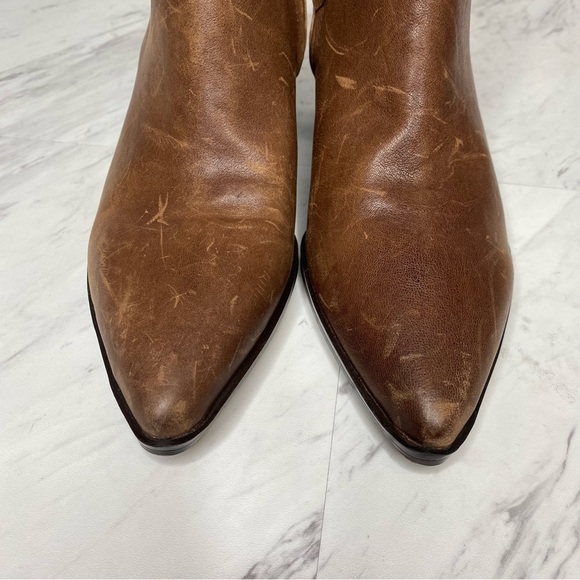 Franco Sarto Spur Brown Leather Bootie 9M - Picture 11 of 15
